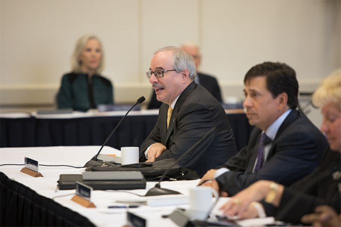 President LeBlanc speaking