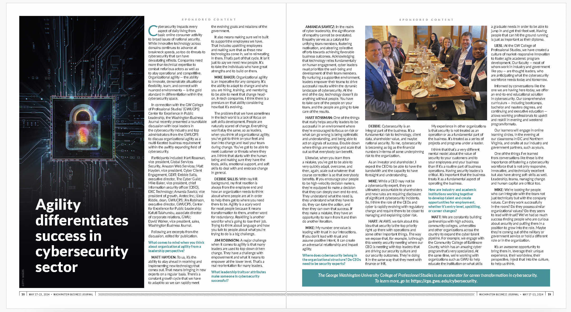 "Agility differentiates success in cybersecurity sector" article layout