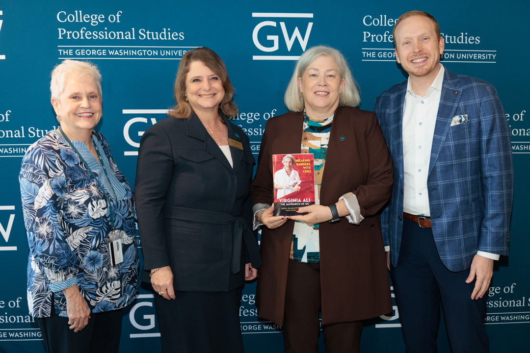 Sonya, Dean Riddle, President Ellen Granberg and Anthony Shop