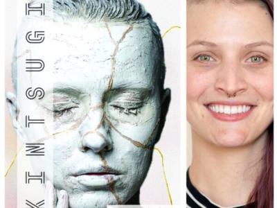 Left: The cover of Kintsugi by Katelyn Leboff, right: Katelyn Leboff