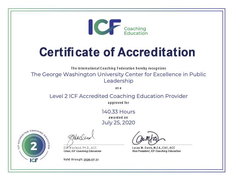 ICF Certificate of Accreditation