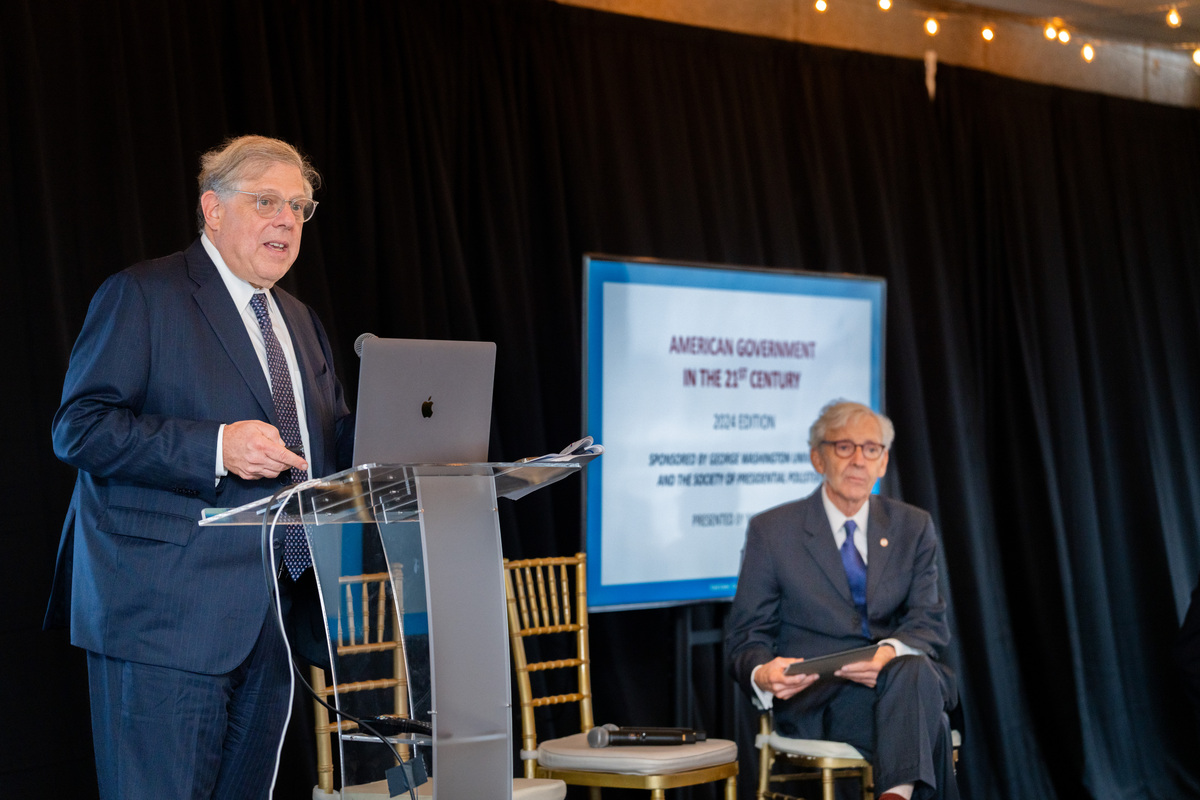 Mark Penn and Chris Arterton, founding dean of GSPM.