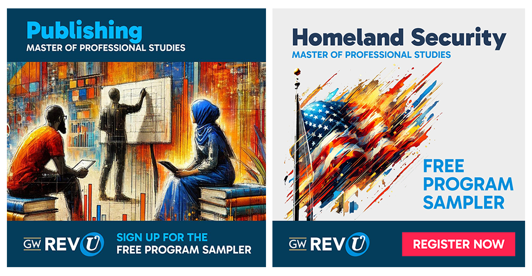 Publishing and Homeland Security Program samplers on GW RevU