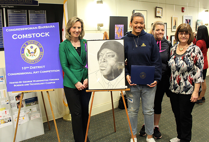 Rep. Comstock with winner of Congressional Art Show