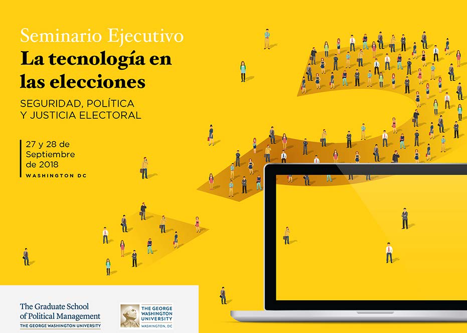 Graphic for the Executive Seminar - Technology in Elections (in Spanish)