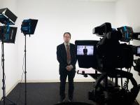 John Warren, publishing program director, filming in new studio