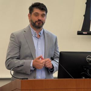 Michael Shenk presenting his capstone project