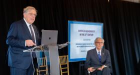 Mark Penn and Chris Arterton, founding dean of GSPM.