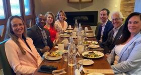 Public Relations and Communications faculty sit at dinner table
